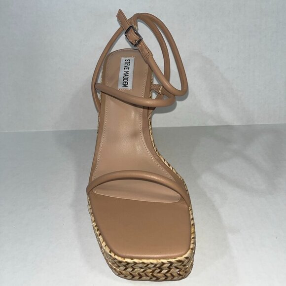 NEW Steve Madden Women's Unify Platform Wedge Sandals in Natural Raffia Size 11M - Picture 6 of 8